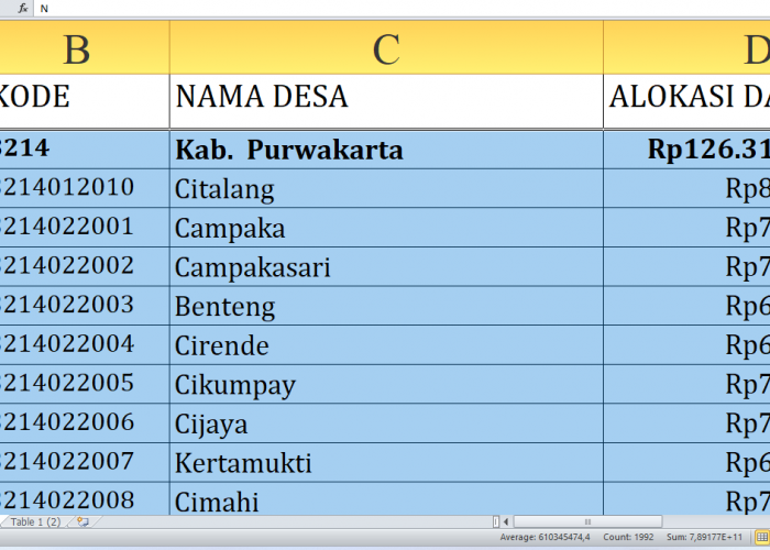 Dana Desa 2025 Purwakarta Provinsi Jawa Barat Rp194,9 miliar, Berikut Rincian per Desa: Simak yang Terbesar