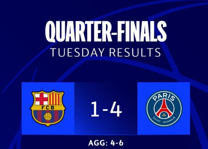 Hasil Liga Champions, PSG Berhasil Come Back Impresif Mempermalukan Tuan Rumah Barcelona 4-1
