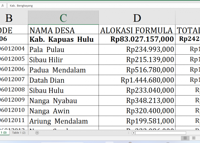 Detail Dana Desa 2025 di Kapuas Hulu Provinsi Kalimantan Barat: Rp242,6 Miliar, Simak untuk Desa A-N