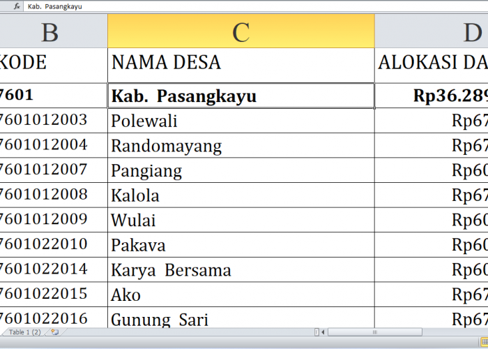 Rincian Dana Desa 2025 Pasangkayu Provinsi Sulawesi Barat Rp54,3 miliar, Berikut Detail per Desa