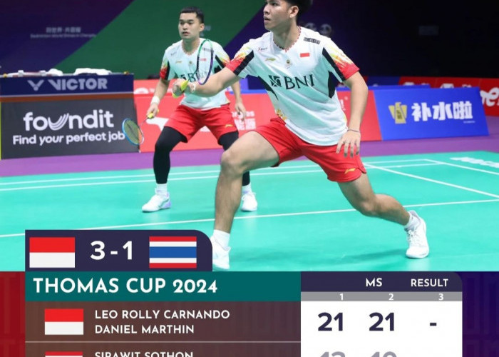 Update Piala Thomas 2024, Leo/Daniel dan Chico Mengunci Kemenangan Atas Thailand