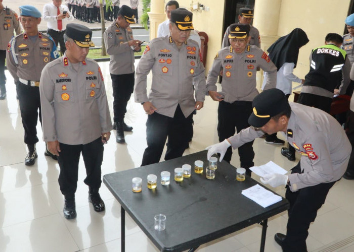 Usai Apel Bersama, Polda Bengkulu Gelar Tes Urine Mendadak