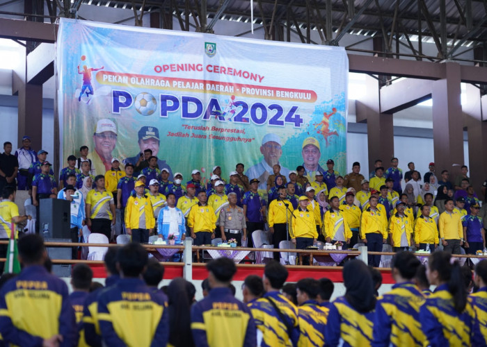 Resmi Dibuka Gubernur, Ratusan Pelajar Siap Berlaga di Popda 2024 Provinsi Bengkulu