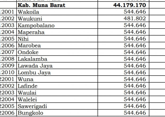 Dana Desa Tiap Desa 2024 di Muna Barat, Sulawesi Tenggara: 8 Desa 1 Miliar