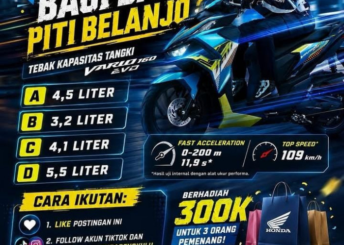 Astra Motor Bengkulu Gelar Kuis Vario 160 EVO Berhadiah Piti Belanjo Rp300 Ribu, Ini Cara Ikutnya