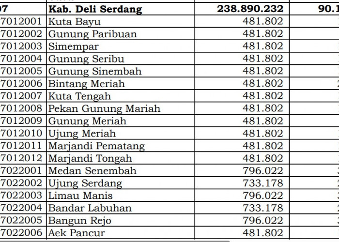 Simak Rincian Dana Desa 2024 Deli Serdang, Sumatera Utara: 112 Desa 1 Miliar