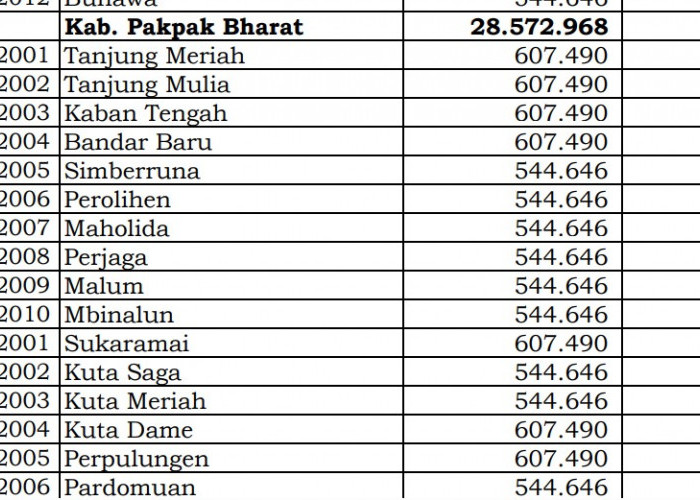 Simak Rincian Dana Desa 2024 Pakpak Bharat, Sumatera Utara: 3 Desa 1 Miliar