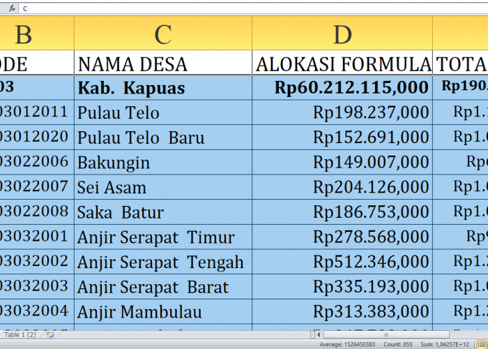 Ingin tahu berapa banyak Dana Desa yang dialokasikan untuk setiap desa di Kapuas pada tahun 2025? Ini Rincian