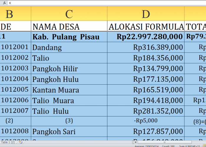 Alokasi Dana Desa 2025 untuk Pulang Pisau Kalimantan Tengah: Rincian Rp79,2 Miliar dan Desa Penerima Terbesar