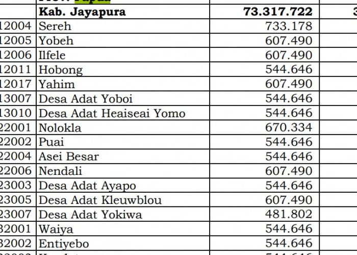 Rincian Dana Desa 2024 Jayapura Provinsi Papua: di Sini Lengkapnya