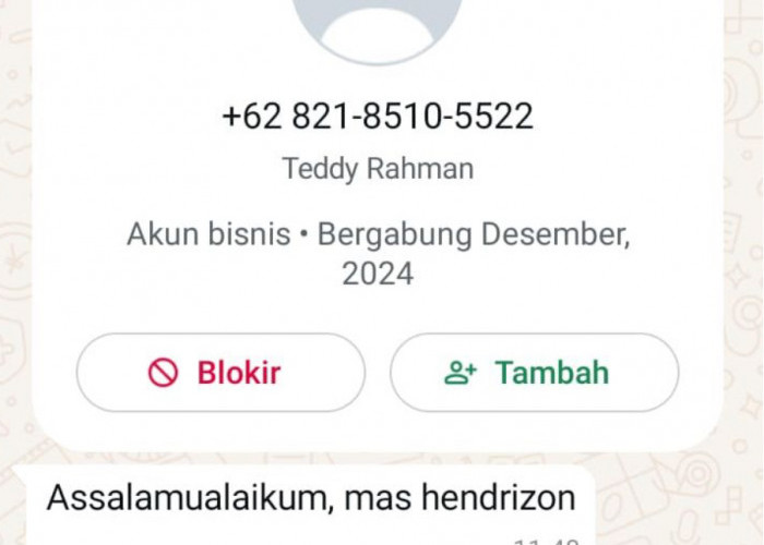 Waspada! Modus Penipuan Catut Nama Bupati Seluma Melalui WhatsApp