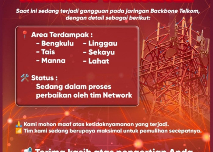 Layanan Telkomsel Error di Bengkulu, Ini Wilayah yang Terdampak