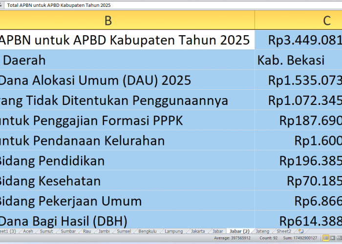 APBN 2025 Kucurkan Rp3,44 Triliun ke Bekasi: Ini Alokasi untuk Proyek, Tunjangan Guru, dan Dana Desa