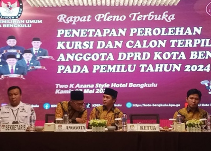 KPU Tetapkan 35 Anggota DPRD Kota Bengkulu, PAN Terbanyak Raih 7 Kursi