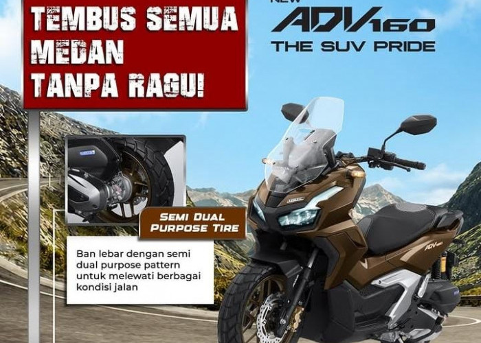 New Honda ADV160 Siap Taklukkan Berbagai Medan, Tampil Gagah dengan Ban Semi Dual Purpose