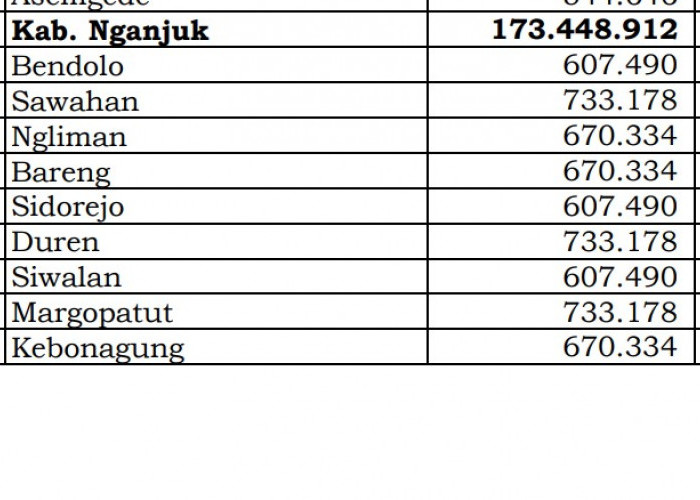 Dana Desa Tiap Desa 2024 di Nganjuk, Jawa Timur: 114 Desa 1 Miliar