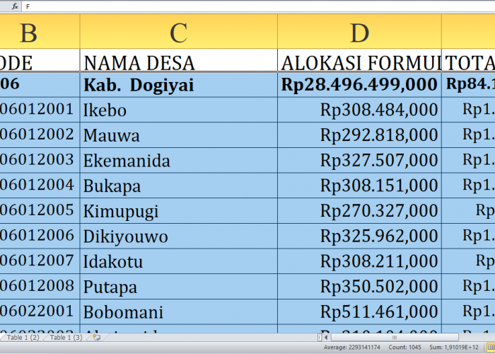 Peta Dana Desa 2025: Alokasi Dana untuk Setiap Desa di Dogiyai Provinsi Papua Tengah