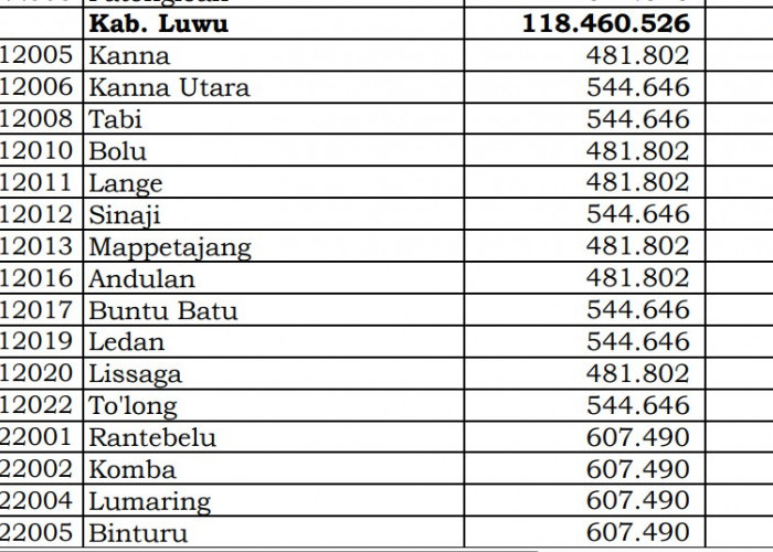 Dana Desa Tiap Desa 2024 di Luwu, Sulawesi Selatan: 27 Desa 1 Miliar