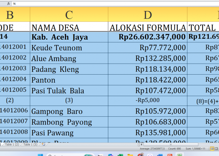 Dana Desa 2025 Aceh Jaya Provinsi Aceh Capai Rp121,6 Miliar: Ini Rincian per Desa dan Alokasi Terbesar