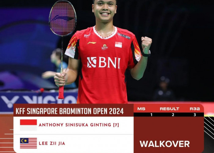 Ginting Menang WO Singapura Open 2024, Berhadapan dengan Lee Zii Jia