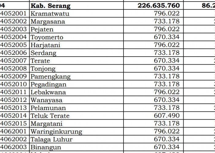 Rincian Dana Desa 2024 Serang, Banten! Cek Jawabannya di Sini