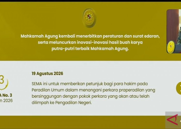 MA Terbitkan SEMA 3/2026, Ini Aturan Baru Pemeriksaan Praperadilan