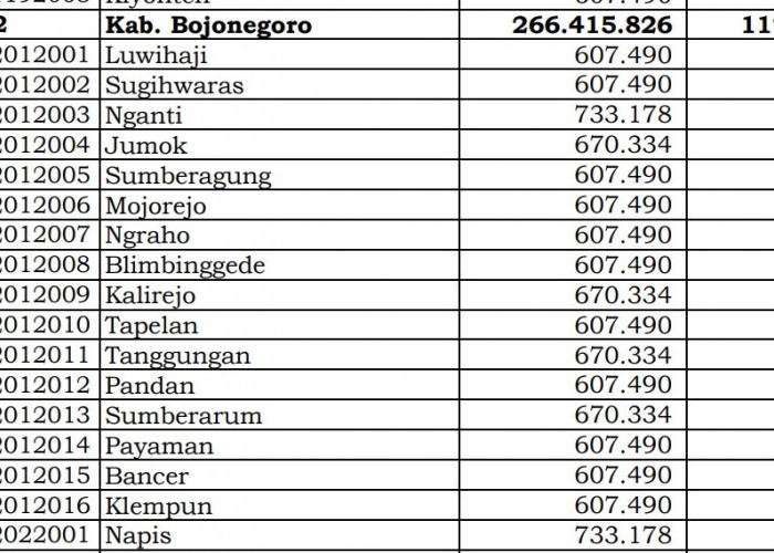 Dana Desa Tiap Desa 2024 di Bojonegoro, Jawa Timur: 140 Desa 1 Miliar