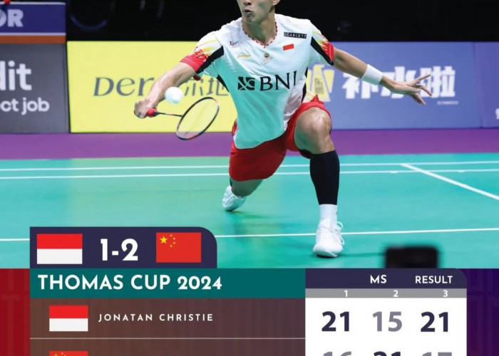 Thomas Cup 2024: Jonatan Christie Berhasil Hadapi Li Shi Feng, Skor Sementara 2-1