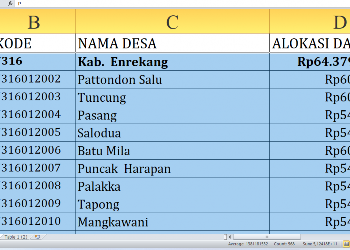 Berapa Rincian Dana Desa 2025 untuk Desa di Enrekang Sulawesi Selatan? Rp91,6 Miliar, Berikut Lengkapnya