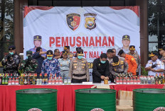 Polda Bengkulu Ungkap Hasil Operasi Pekat Nala I, 3018 Botol Miras Dimusnahkan