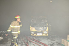 Gudang BD Berdikari Bengkulu Terbakar, Api Diduga Berasal dari Mobil Mini Box di Dalam Gudang