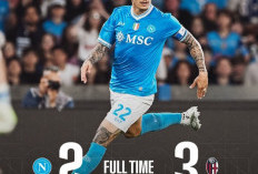 Bologna Bungkam Napoli 3-2, Posisi di Papan Atas Tergoncang