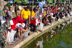 TNI, Pemda dan Warga Bersihkan Pantai Bengkulu, 2.500 Bibit Ikan Dilepas di Tapak Paderi